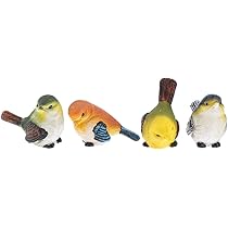 Amazon.co.jp: amleso 鳥 リアル 置物 鳥のオブジェ 4個セット
